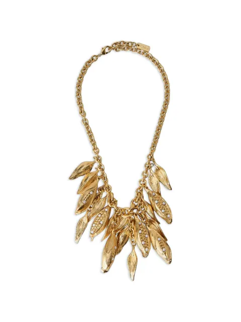 Chloé leaf-pendant pearl-embellished necklace Gold CH26AJN18BRE7ZN