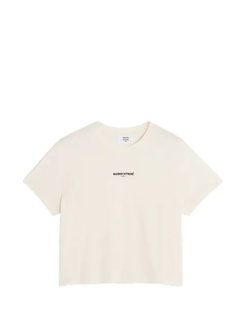 Maison Kitsuné logo-print T-shirt Neutrals MRWJT18KJ7026