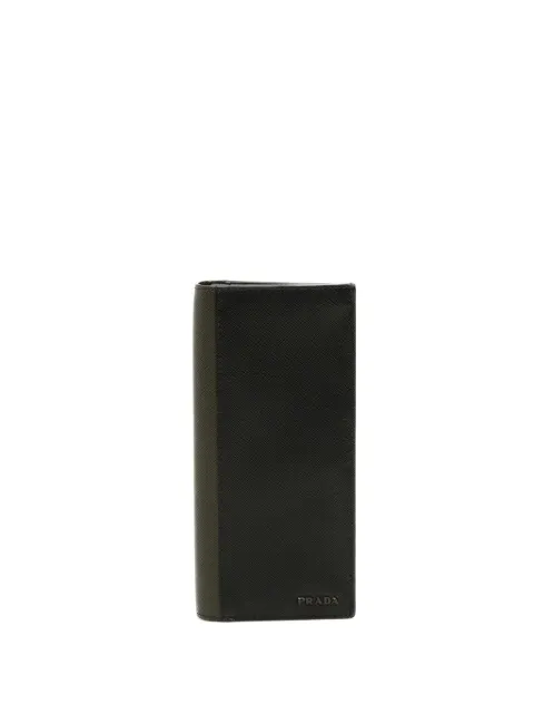 Prada Pre-Owned 2010-2026 Bicolor Saffiano Bifold Wallet long wallets Green WW5KOSOO6QO37HEO
