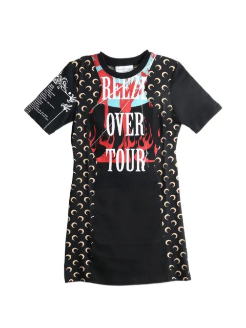 Marine Serre Crescent Moon graphic-print mini dress Black WDR484AUJER0003BK87