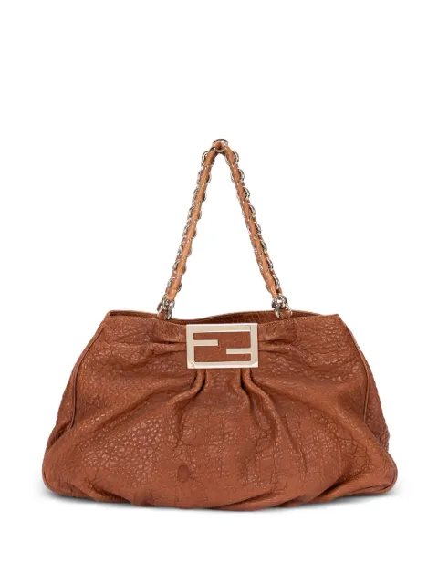 Fendi Pre-Owned Mia logo-plaque shoulder bag Brown CA1244737