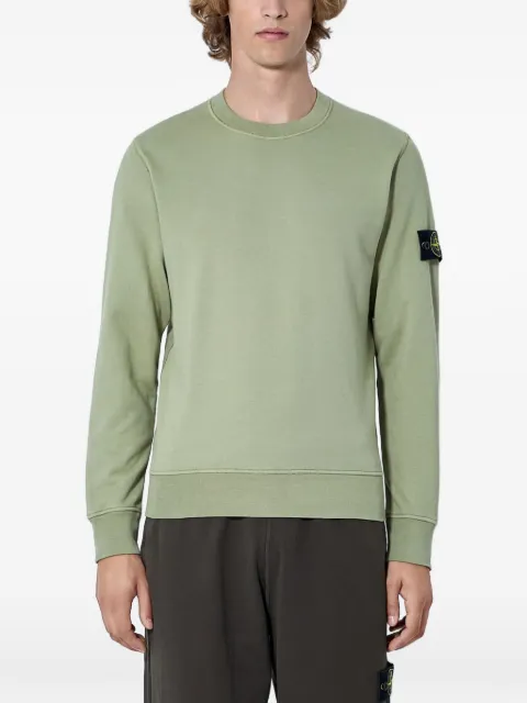 Stone Island arm-patch ribbed-trim sweater Green L2S156100060S0051