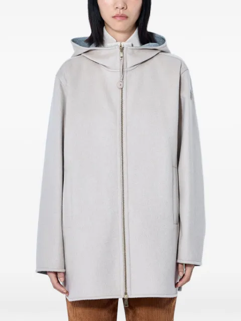 Moncler hooded zip-front coat Neutrals L20931A00063599N4