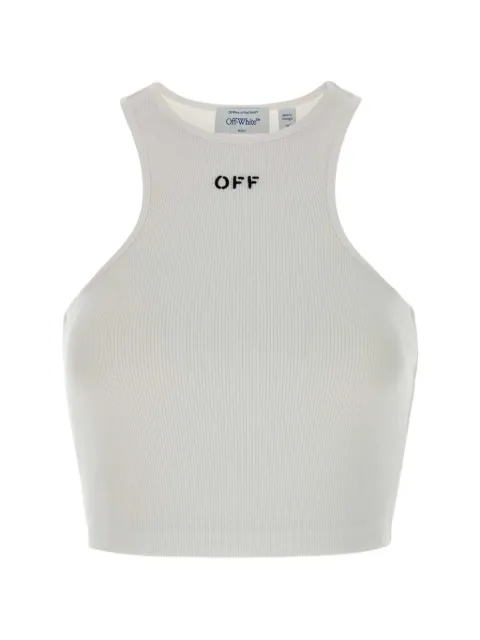 Off-White ribbed logo-detail crop top White 2FA00671TW102