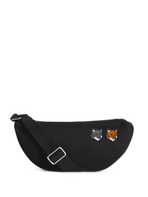 Maison Kitsuné animal-patch messenger bag Black MRUBT20WW0096