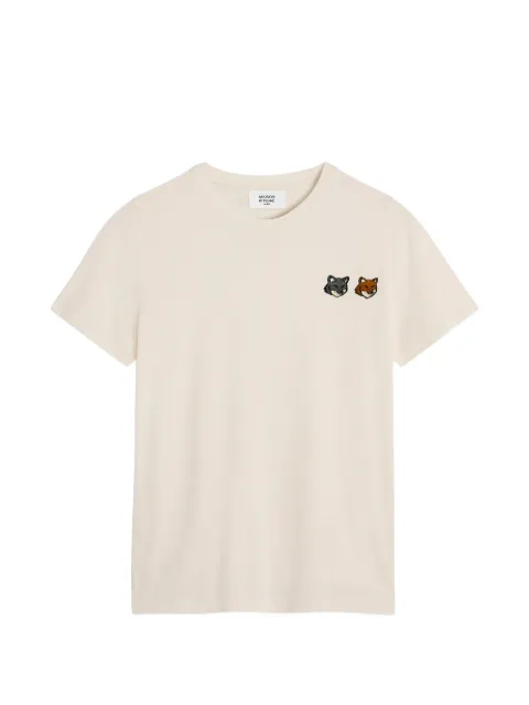 Maison Kitsuné Double Fox Head patch T-shirt Neutrals MRWJT17KJ7026