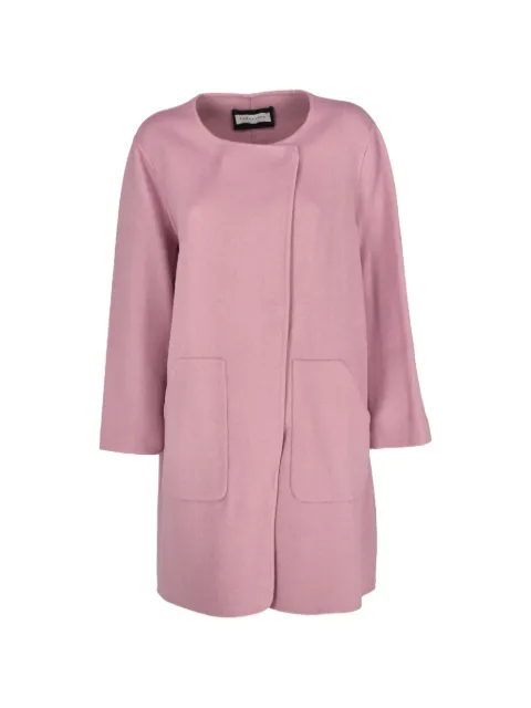 Caractère collarless patch-pocket coat Pink CVM262266