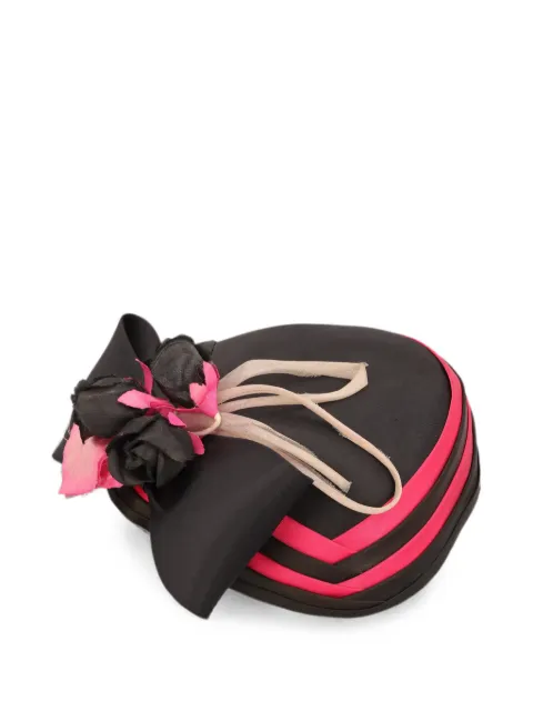 Vintage bow floral-detail hat Black W27526161