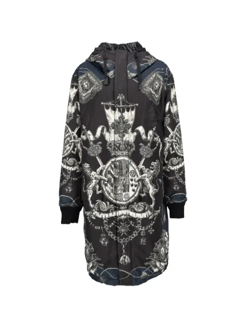 Dolce & Gabbana Pre-Owned heraldic-print hooded parka Black CVM262257