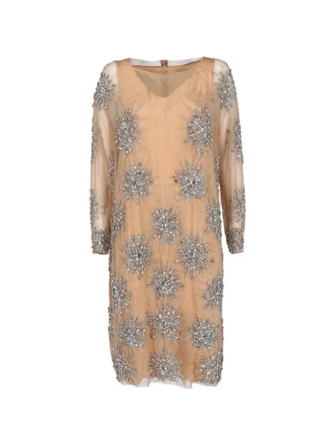 Uel Camilo crystal-embellished star-motif mini dress Neutrals CVM262278