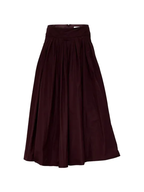 'S Max Mara Romina pleated taffeta midi skirt Red 2629106021600