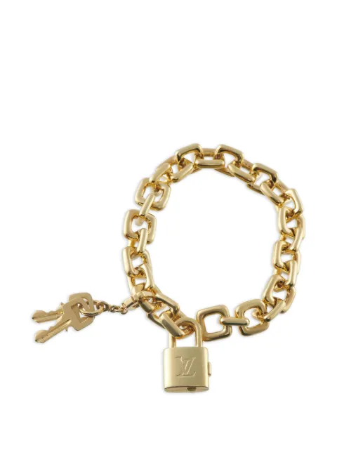 Louis Vuitton Pre-Owned padlock and key bracelet Gold LV24061926
