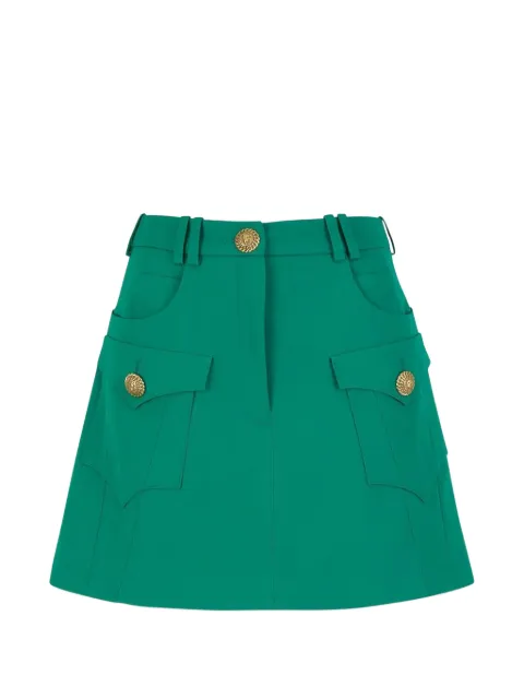 Balmain button-embellished mini skirt Green CF1LA359WC09