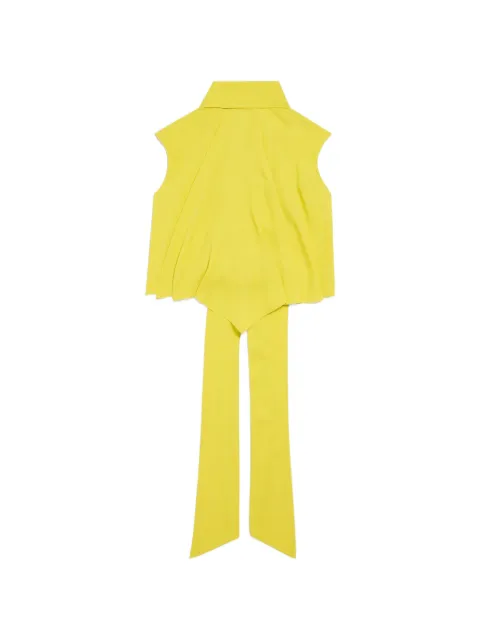 Balenciaga pussy-bow draped blouse Yellow 872132TUN13