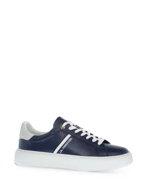 La Martina logo-print leather sneakers Blue LFM2510033010
