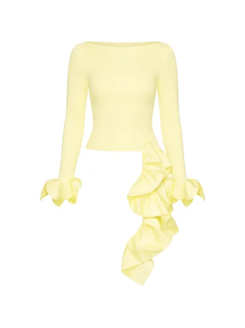 PatBO Tarsila ruffled blouse Yellow BLU33536