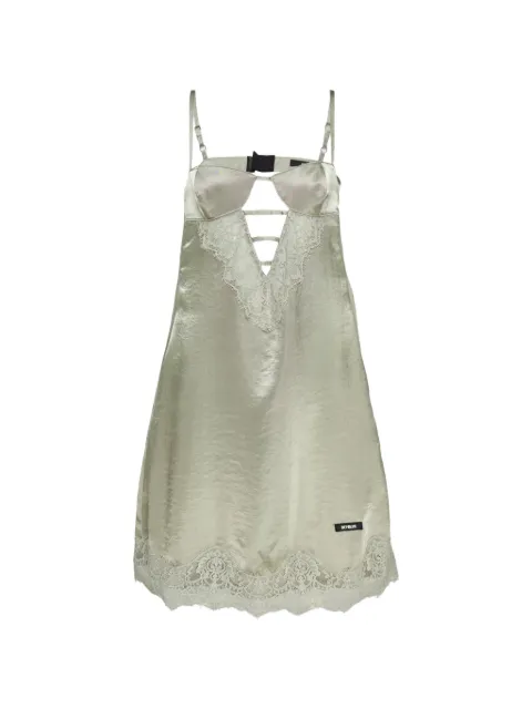 BONBOM lace-trim mini dress Green BET26DRESS51