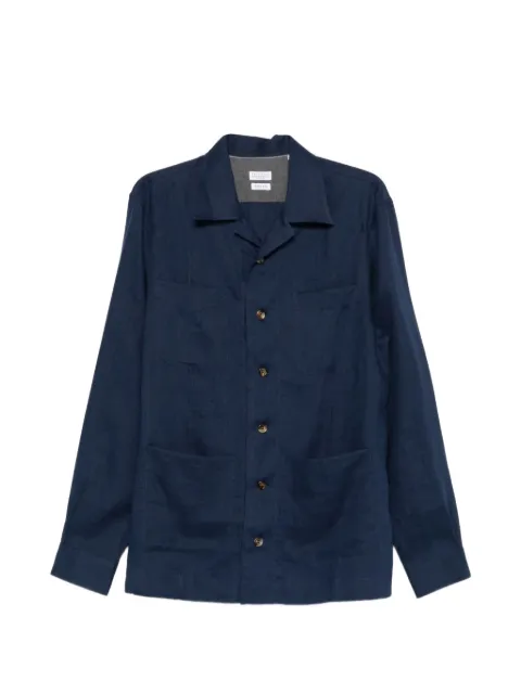 Brunello Cucinelli button-fastening long-sleeve shirt Blue MM6840648C011