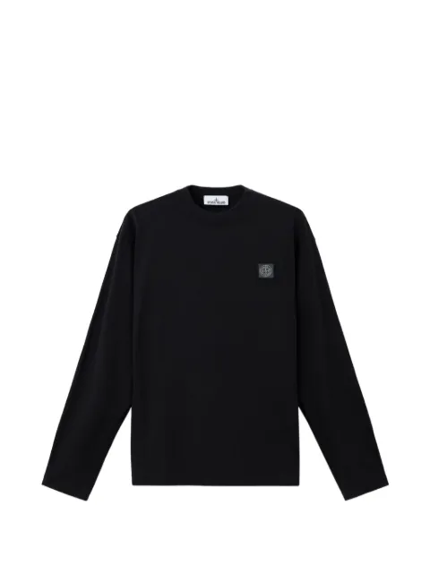 Stone Island logo-patch long-sleeve T-shirt Black L2S152100007S0500