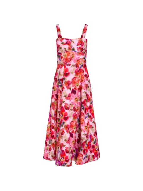 Saloni Sabrina floral-print midi dress Pink 11284