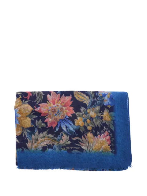 ETRO cashmere floral-print scarf Blue MATA0038AK1C1