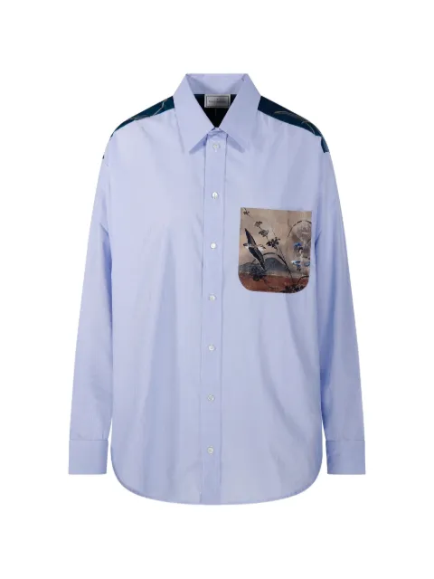 Pierre-Louis Mascia Alorhi graphic-print panelled shirt Blue ALORHICML11725