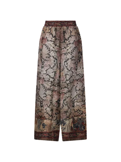 Pierre-Louis Mascia Aloes patterned-jacquard palazzo pants Gold ALOESPT12450