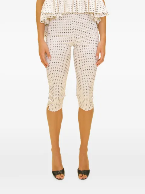AZEEZA Shreya polka-dot cropped trousers Neutrals SHREYACAPRI