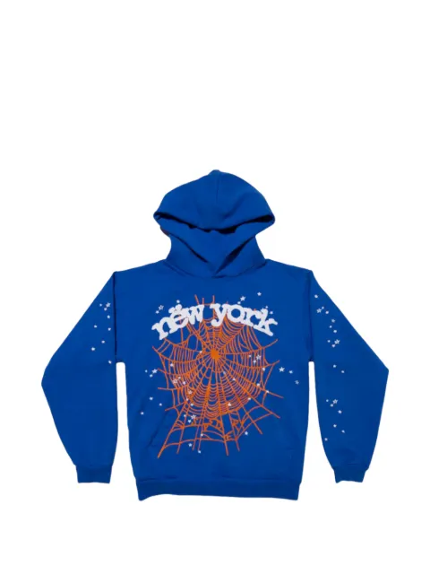 SP5DER OG Web V2 graphic-print hoodie Blue SP5DER553