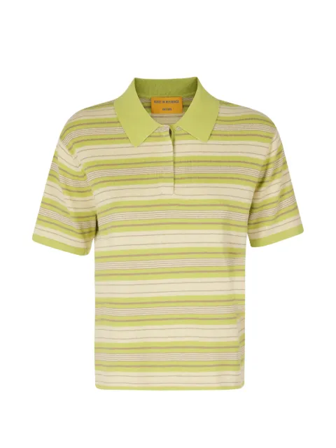 Guest In Residence striped short-sleeve polo shirt Green W44130JL099
