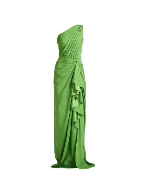 Tadashi Shoji Lena one-shoulder ruffled maxi dress Green 3I489LCACTU
