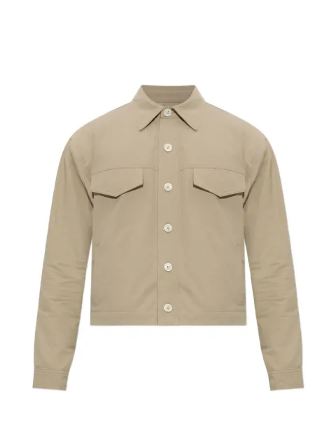 Balmain button-fastening pocket-detail overshirt Neutrals HH1TH895CG55
