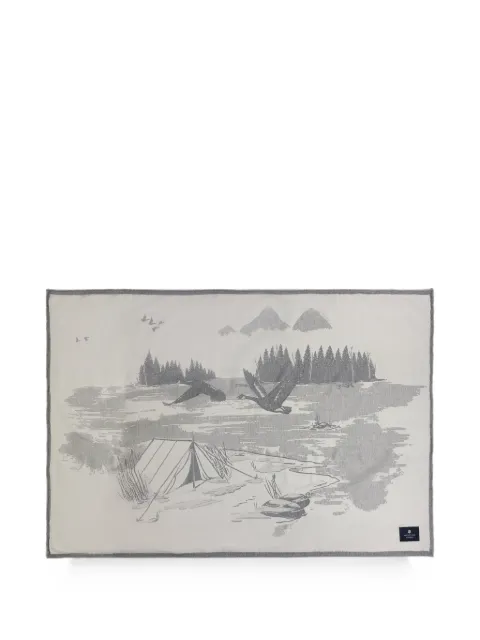 Aimé Leon Dore jacquard-knit landscape-print blanket Neutrals ALDOACC0002