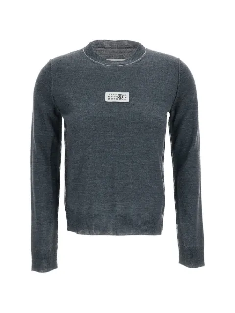 MM6 Maison Margiela logo-patch sweater Grey S52HL0066M13037