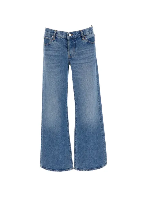 FRAME The Pixie Gray wide-leg jeans Blue 2055P210