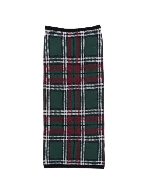 Nº21 check-pattern midi skirt Green 26IN2M0AC0290060001