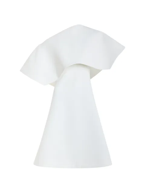 A.W.A.K.E. Mode off-shoulder oversized-collar mini dress White PF26D09LA22WHITE