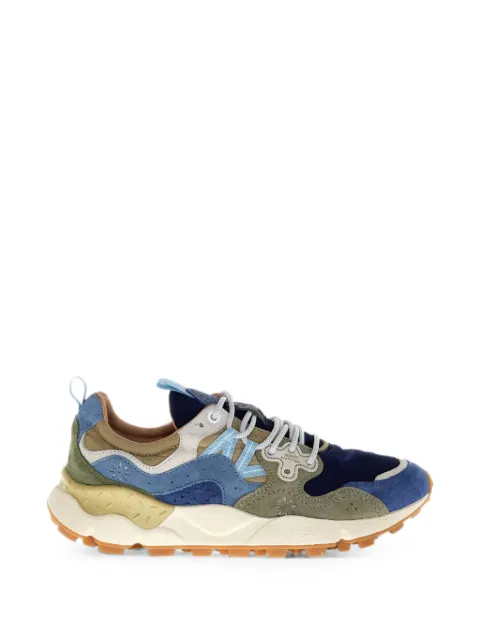 FLOWER MOUNTAIN Yamano 3 panelled suede low-top sneakers Blue 2017816013C11