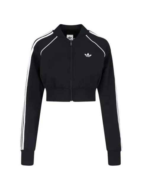 adidas stripe-detail cropped sweatshirt Black KQ6426