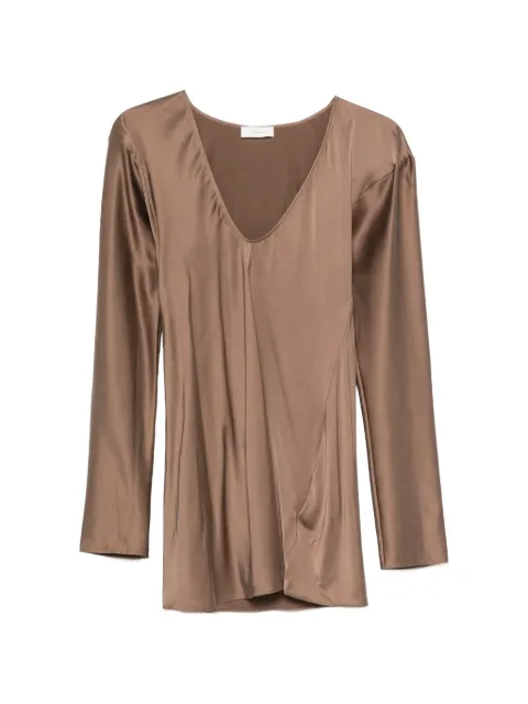 RUOHAN V-neck long-sleeve top Brown RE087AW26MOONSTONE