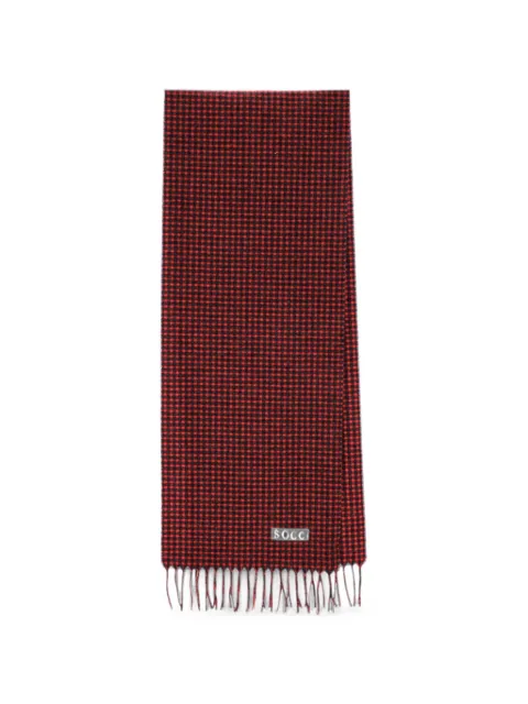 Jil Sander gingham fringed scarf Red J02TE0115J40377