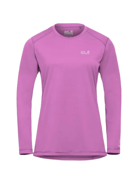 JACK WOLFSKIN long-sleeve logo-print T-shirt Pink A65839
