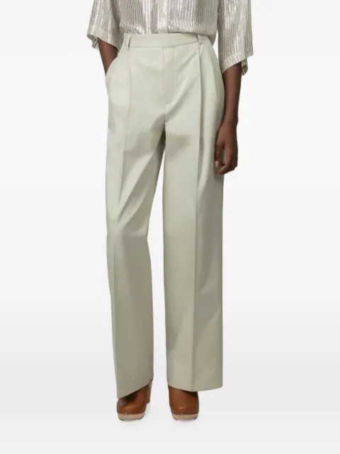 Indress Rye pleated cotton trousers Green RYEPANTSP186BOE27