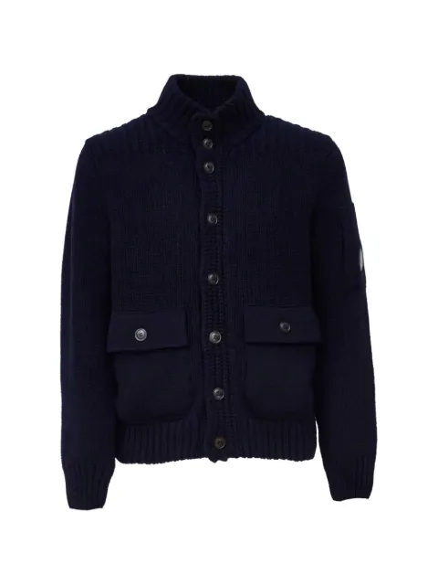 C.P. Company Lens-detail button-up cardigan Blue 21CMKN068A110149A888