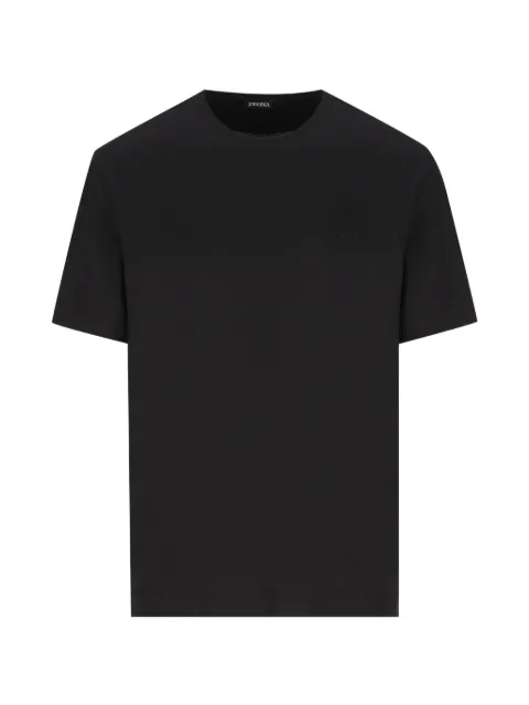 Zegna logo-embroidered T-shirt Black RUI360A4I765