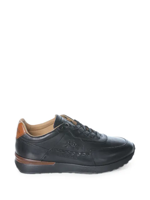 La Martina leather panelled sneakers Black LFM252701F011