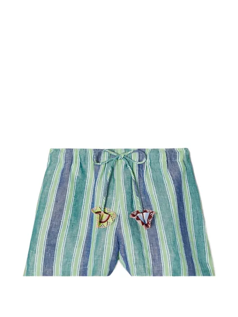 Tory Burch striped linen shorts Blue 182103