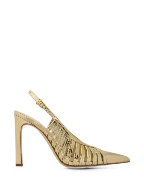 Michael Kors leather caged sandals Gold 40T6ADHP1M
