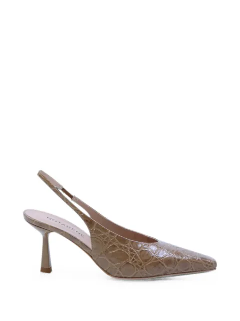 Notabene Emmely crocodile-embossed slingback pumps Neutrals EMMELY