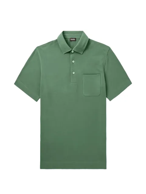 Zegna short-sleeve chest-pocket polo shirt Green UH392A3H752